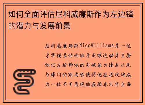 如何全面评估尼科威廉斯作为左边锋的潜力与发展前景